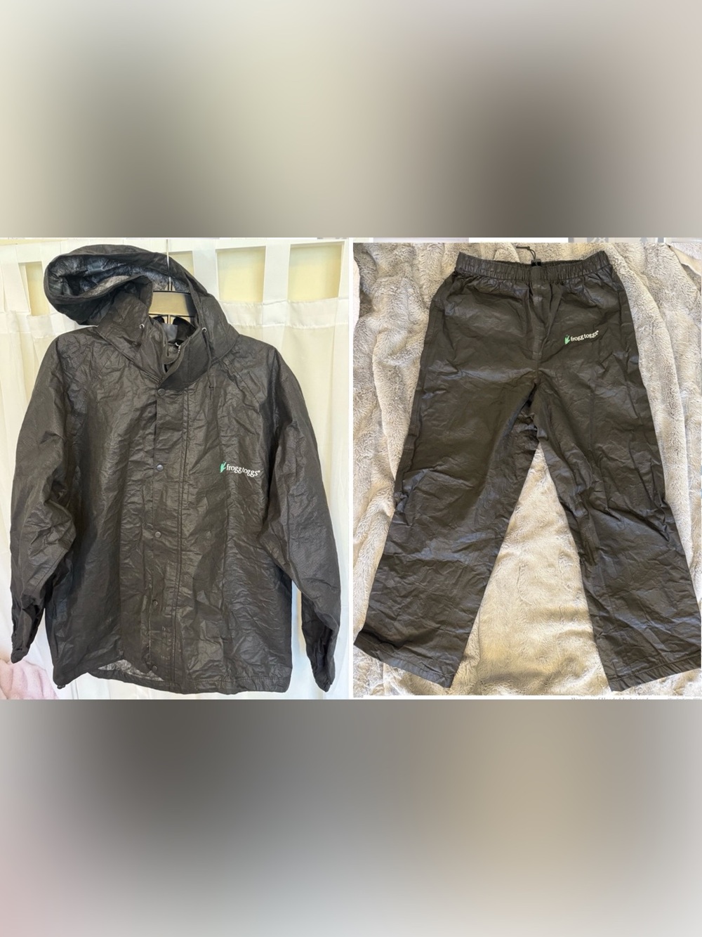 Frogg Toggs Classic All-Sport Waterproof Rain Suit Black Jacket Pants Mens M